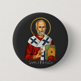 Nikolaus-Orthodoxen serbischen Buchstaben Ikone Button