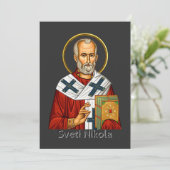 Nikolaus-Orthodoxen serbischen Buchstaben Ikone Einladung (Stehend Vorderseite)
