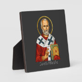 Nikolaus-Orthodoxen serbischen Buchstaben Ikone Fotoplatte (Vorderseite)
