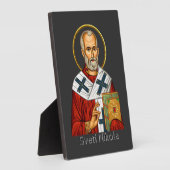 Nikolaus-Orthodoxen serbischen Buchstaben Ikone Fotoplatte (Seite)