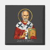 Nikolaus-Orthodoxen serbischen Buchstaben Ikone Magnet (Vorne)