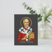 Nikolaus-Orthodoxen serbischen Buchstaben Ikone Postkarte (Stehend Vorderseite)