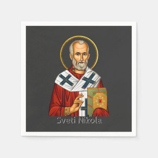 Nikolaus-Orthodoxen serbischen Buchstaben Ikone Serviette