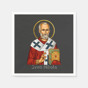 Nikolaus-Orthodoxen serbischen Buchstaben Ikone Serviette