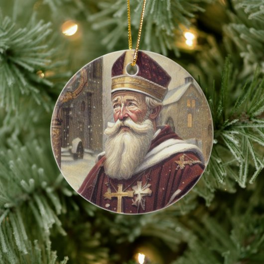 Nikolaus-Schmuckstück Keramik Ornament (Baum)