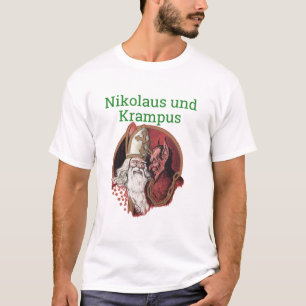 Nikolaus und Krampus Deutsch-Weihnachten T-Shirt