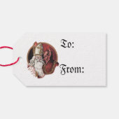 Nikolaus und Krampus Geschenkanhänger (Rückseite Horizontal)