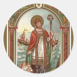 Nikolaus von Myra Bishop Runder Aufkleber