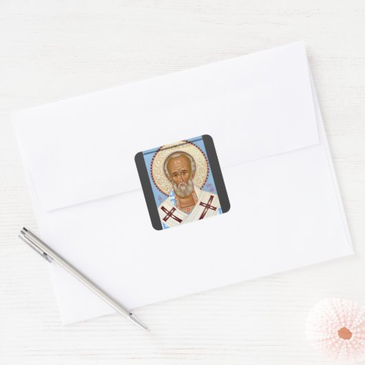 Nikolaus von Myra Quadratischer Aufkleber (Umschlag)