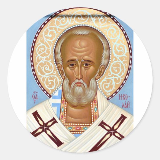Nikolaus von Myra Runder Aufkleber (Vorderseite)