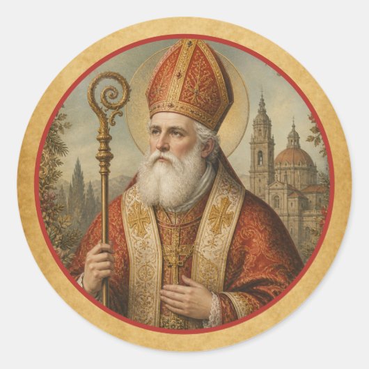 Nikolaustag Runder Aufkleber (Vorderseite)