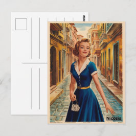 Nikosia, Hauptstadt Zypern Vintage Souvenirgeschen Postkarte