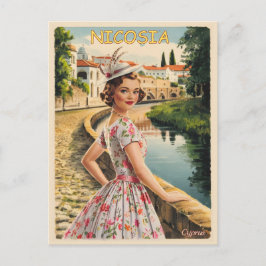 Nikosia, Hauptstadt Zypern Vintage Souvenirgeschen Postkarte
