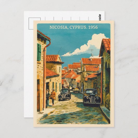 Nikosia, Hauptstadt Zypern Vintage Souvenirgeschen Postkarte (Vorne/Hinten)