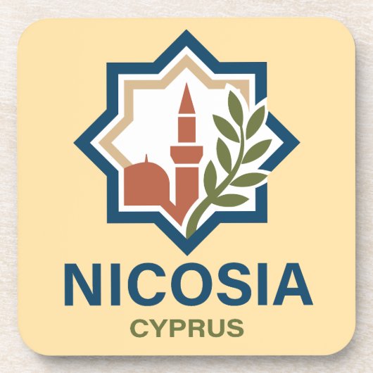 Nikosia Zypern Mittelmeer Getränkeuntersetzer (Vorderseite)