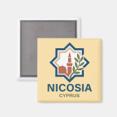 Nikosia Zypern Mittelmeer Magnet (Vorderseite/Rückseite)