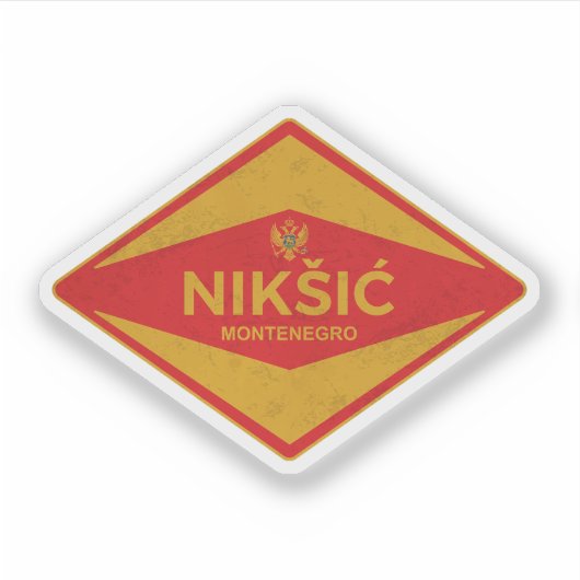Nikšić Montenegro Vintag Aufkleber (Vorderseite)
