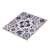Nil Blue Mexican Traditional Floral Talavera Fliese (Seite)