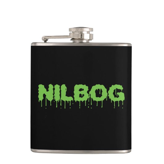 Nilbog Cult Movie Flask Flachmann (Vorderseite)