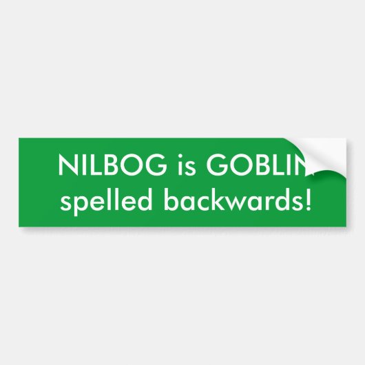 NILBOG ist der KOBOLD, der rückwärts buchstabiert Autoaufkleber (Vorne)