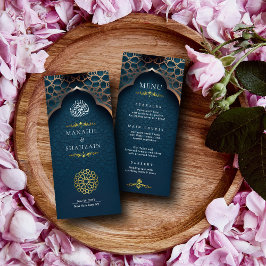 Nile Blue Islamic 3D Arch Elegante muslimische Hoc Menükarte