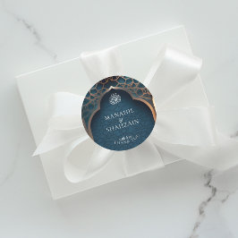 Nile Blue Islamic 3D Arch Elegante Wedding Gefalle Runder Aufkleber