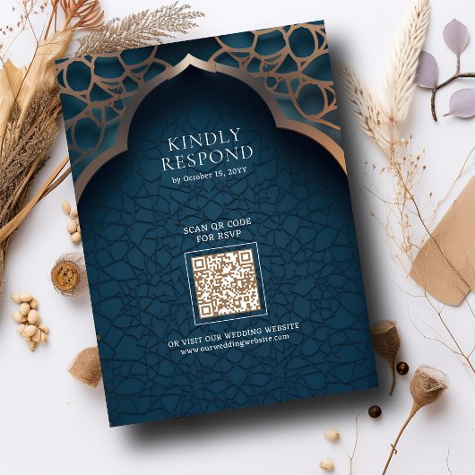 Nile Blue Islamic Arch QR Code UAWG Wedd Website Begleitkarte