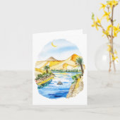 Nile River Egypt Watercolor Karte (Gelbe Blume)