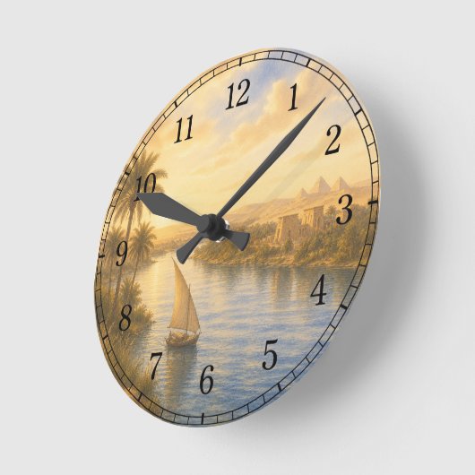 Nile River Wall Clock — Landscape Design Runde Wanduhr (Winkel)