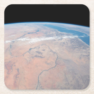 Nile River Winding Northward neben dem Roten Meer Rechteckiger Pappuntersetzer