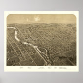 Niles, MI Panoramic Map - 1868 Poster (Vorne)