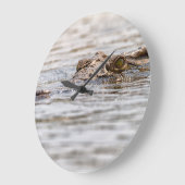 Nilkrokodil Große Wanduhr (Winkel)