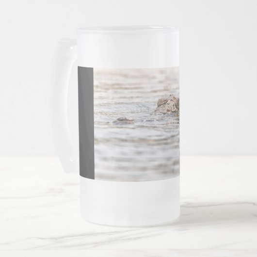 Nilkrokodil Mattglas Bierglas (Vorderseite Links)