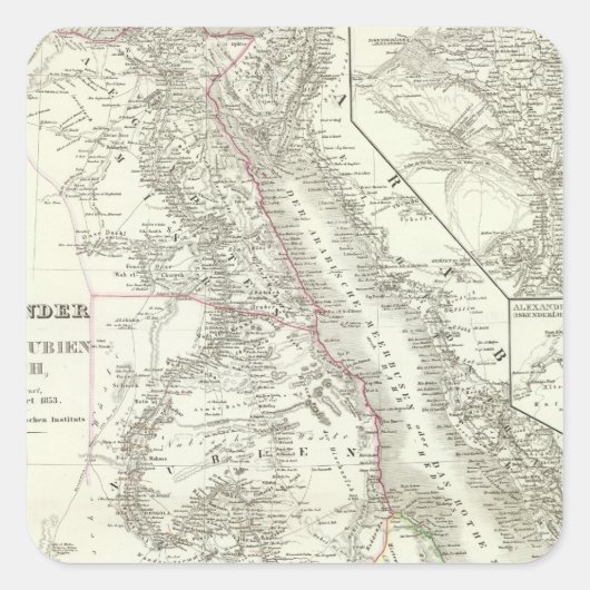 Nillander - Der Nil, Afrika Quadratischer Aufkleber (Vorderseite)