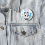 Nillpferd Blau Fisch Junge Geburtstag Button (Beispiel)