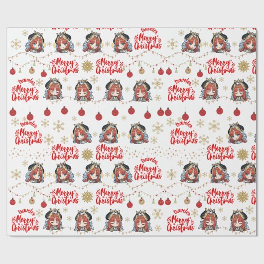 Nilou Christmas Themed Geschenk Wrapper Geschenkpapier (Flach)