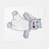 Nilpferd als Braut mit Schleier Fleecedecke (Vorderseite (Horizontal))