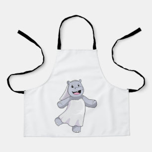 Nilpferd als Braut mit Schleier Schürze