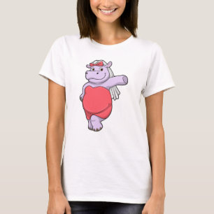 Nilpferd als Braut mit Schleier und Bogen T-Shirt