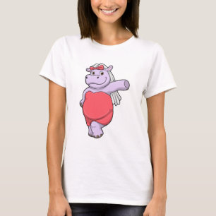 Nilpferd als Braut mit Schleier und Bogen T-Shirt