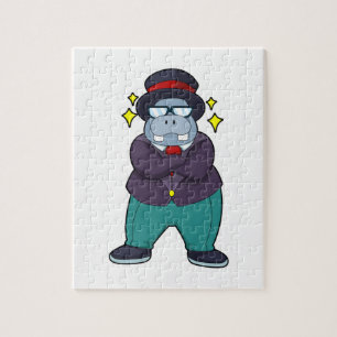Nilpferd als Bräutigam mit Anzug.PNG Puzzle