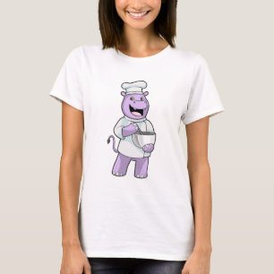 Nilpferd als Koch mit Schüssel T-Shirt