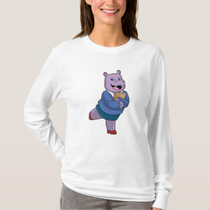 Nilpferd als Sekretär mit Notizblock T-Shirt