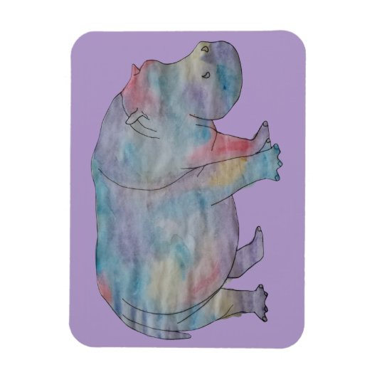 Nilpferd-Aquarell Magnet (Vertikal)