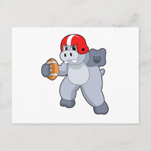 Nilpferd beim Fußball-Sport Postkarte