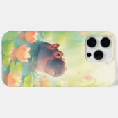 Nilpferd Blumen Teich Versteck im Wald Case-Mate iPhone Hülle (Rückseite (Horizontal))