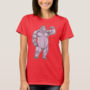 Nilpferd Bodybuilder Bodybuilding T-Shirt