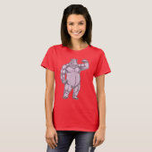 Nilpferd Bodybuilder Bodybuilding T-Shirt (Vorne ganz)