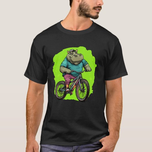 Nilpferd Fahrrad T-Shirt (Vorderseite)
