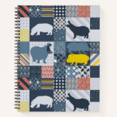 Nilpferd-Faux-Quilt Notizblock (Vorderseite)